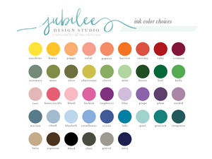 the color guide for the jubilee design studio