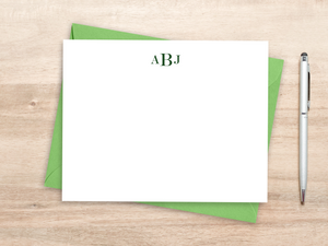 Personalized Notecard Set - Bold, Traditional Monogram