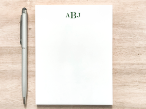 Personalized Notepad - Bold, Traditional Monogram Design