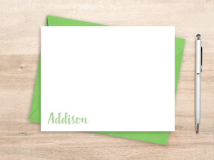 Personalized Notecard Set - Corner Script