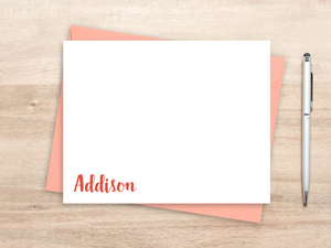 Personalized Notecard Set - Corner Script