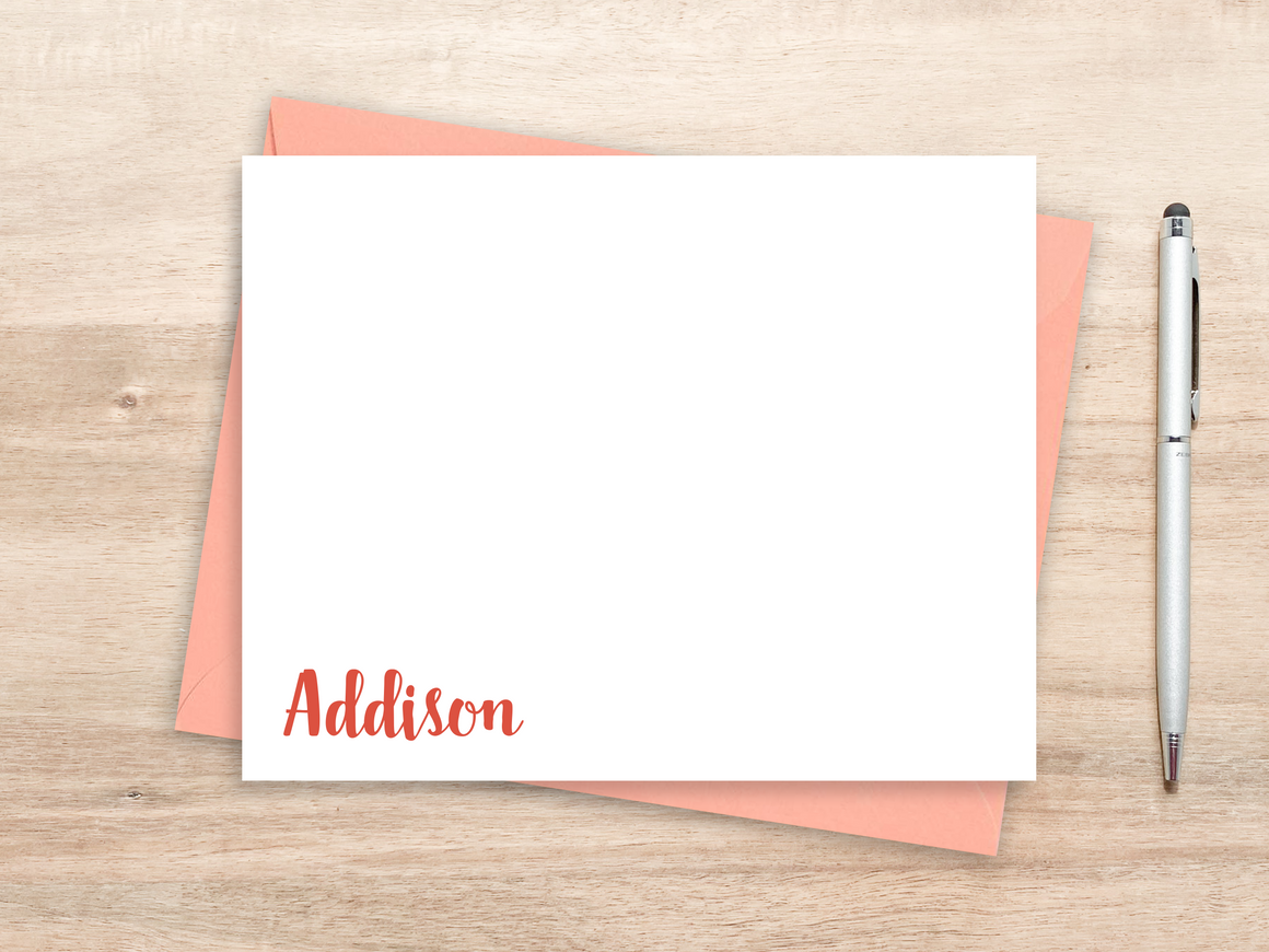 Personalized Notecard Set - Corner Script