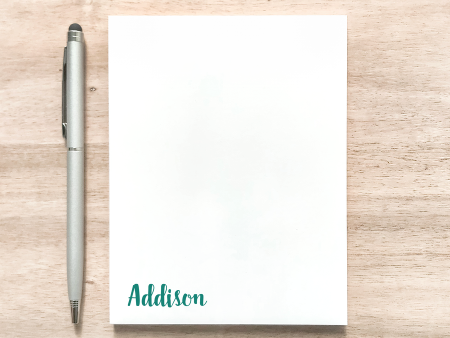 Personalized Notepad - Corner Script Name, Small