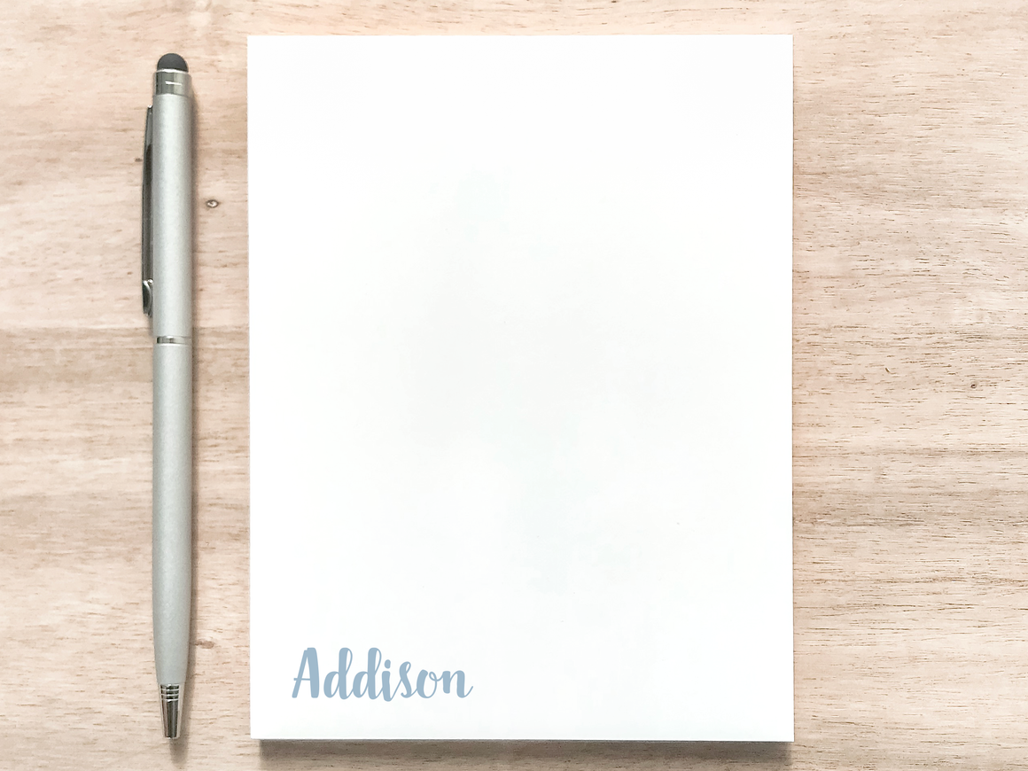 Personalized Notepad - Corner Script Name, Small