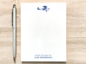 Personalized Notepad - Vintage Airplane Design