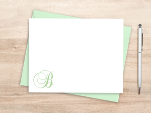 Personalized Notecard Set - Fancy Script Initial