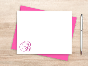 Personalized Notecard Set - Fancy Script Initial