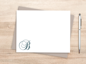 Personalized Notecard Set - Fancy Script Initial