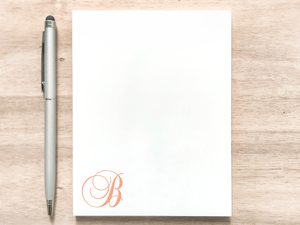 Personalized Notepad - Fancy Script Initial