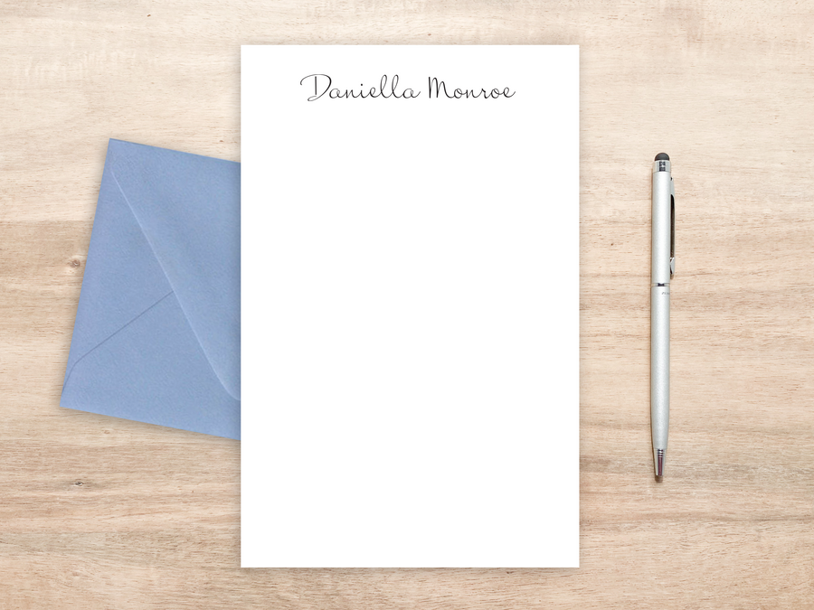 Personalized Letterhead - Fine, Elegant Script Name