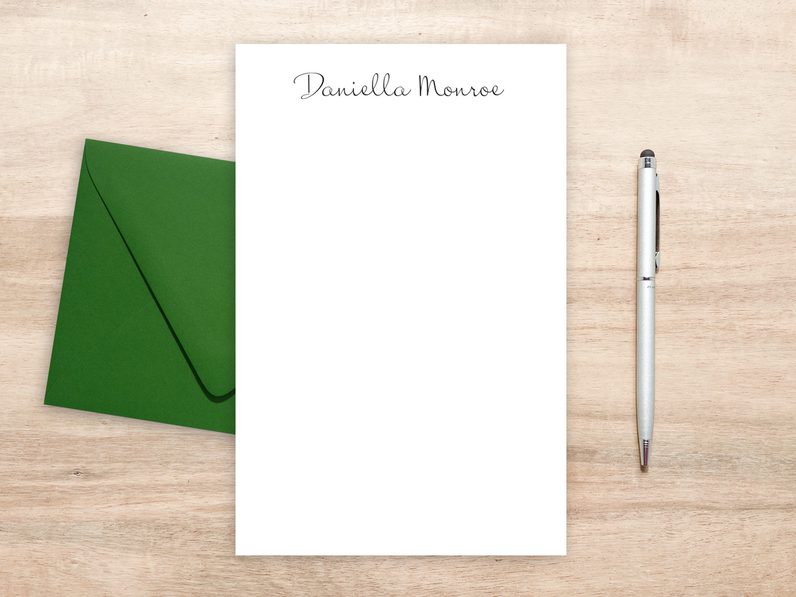 Personalized Letterhead - Fine, Elegant Script Name