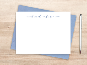 Personalized Notecard Set - Script Lowercase Flourish Name