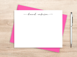 Personalized Notecard Set - Script Lowercase Flourish Name