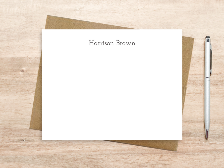 Personalized Notecard Set - Simple Unisex Name