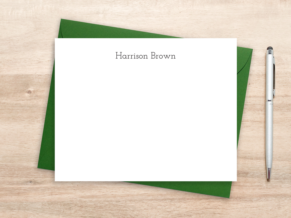 Personalized Notecard Set - Simple Unisex Name