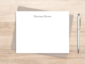 Personalized Notecard Set - Simple Unisex Name