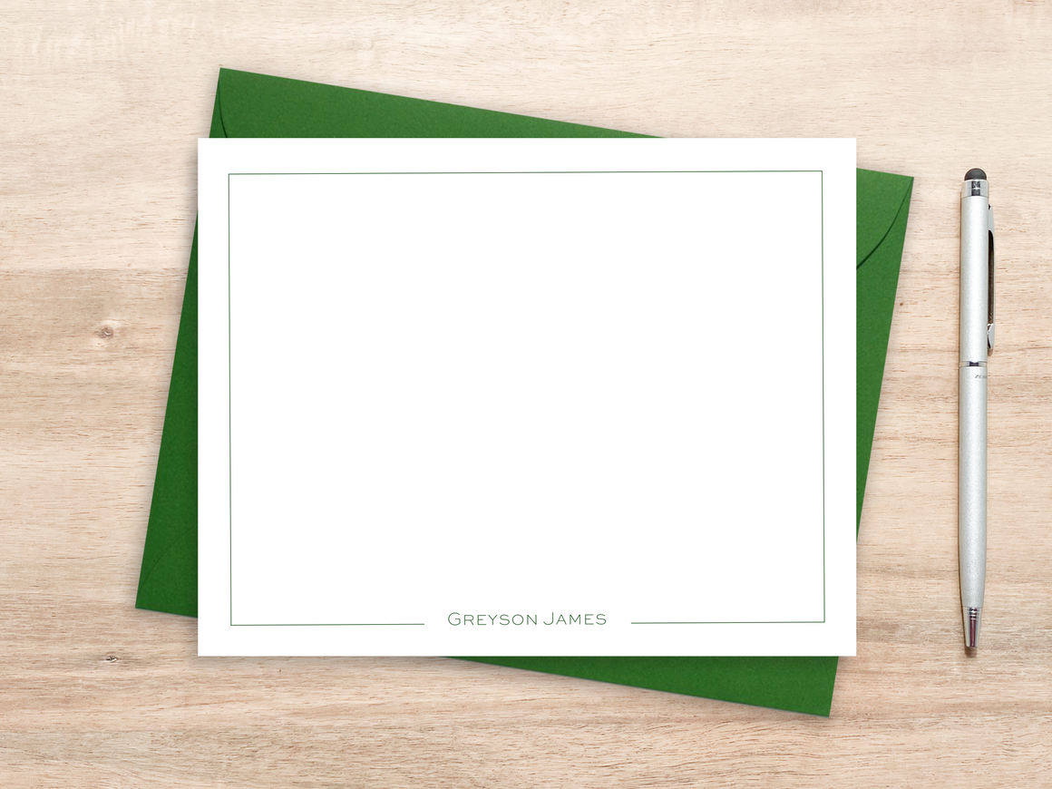 Personalized Notecard Set - Thin Border