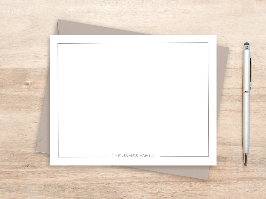 Personalized Notecard Set - Thin Border