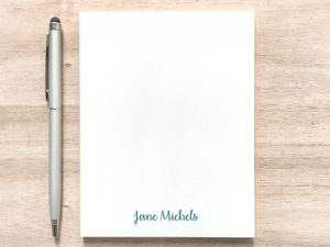 Personalized Notepad - Chic Script Name on Bottom