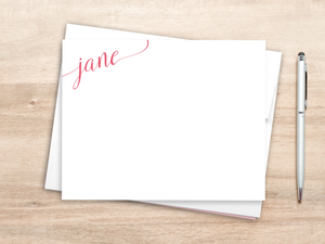 Personalized Notecard Set - Corner Elegant Script