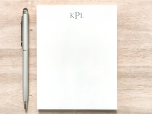 Personalized Notepad - Traditional Monogram Design