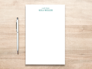 Personalized Large Notepad - Chic Script Font and Name