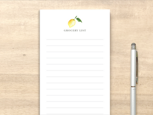 Personalized Lined List Notepad - Lemon Design