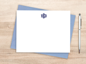 Personalized Notecard Set - Narrow, Modern Monogram