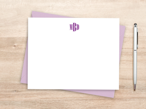 Personalized Notecard Set - Narrow, Modern Monogram