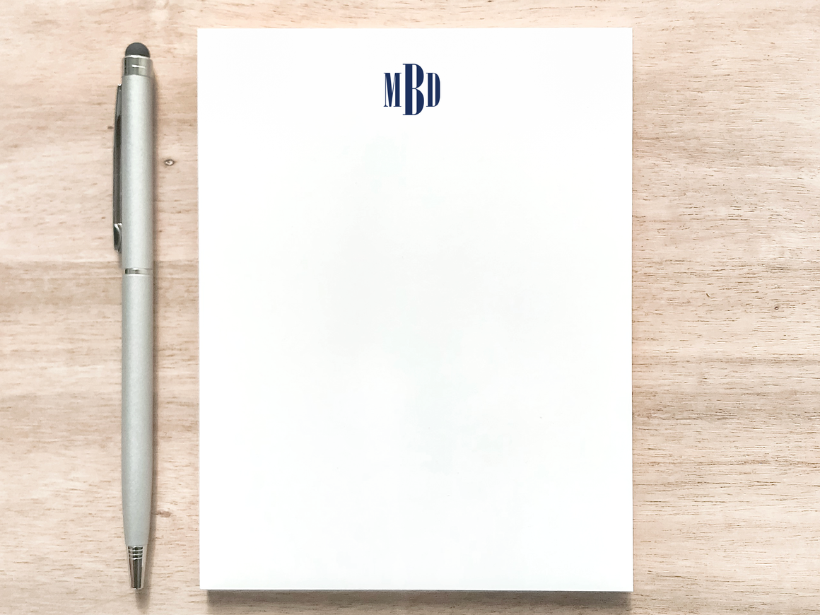 Personalized Notepad - Narrow, Modern Monogram, Small