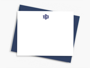 Personalized Notecard Set - Narrow, Modern Monogram