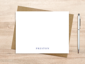 Personalized Notecard Set - All-Caps Bottom Name