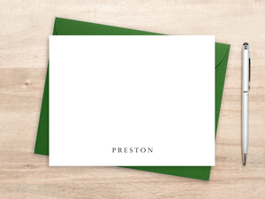 Personalized Notecard Set - All-Caps Bottom Name