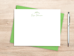 Personalized Notecard Set - Botanical Design with Name