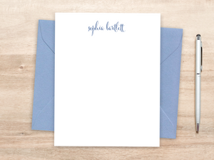 Personalized Notecard Set - Slim Handwritten Script Name