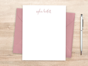 Personalized Notecard Set - Slim Handwritten Script Name