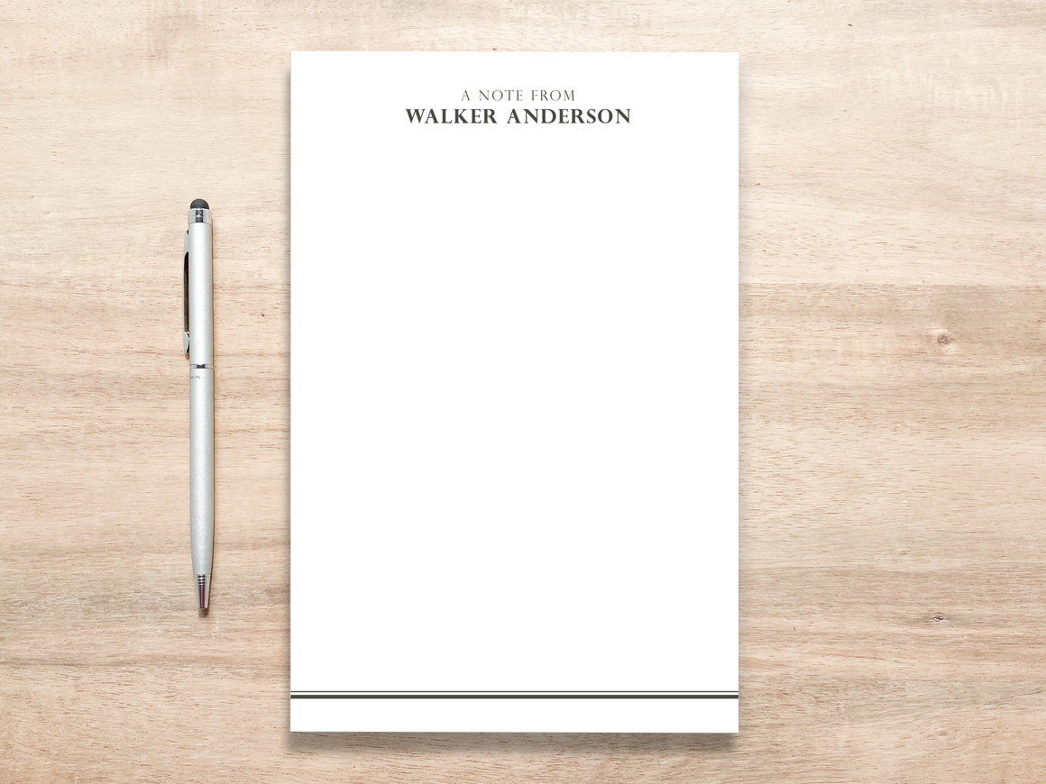 Personalized Large Notepad - Professional Name and Lines