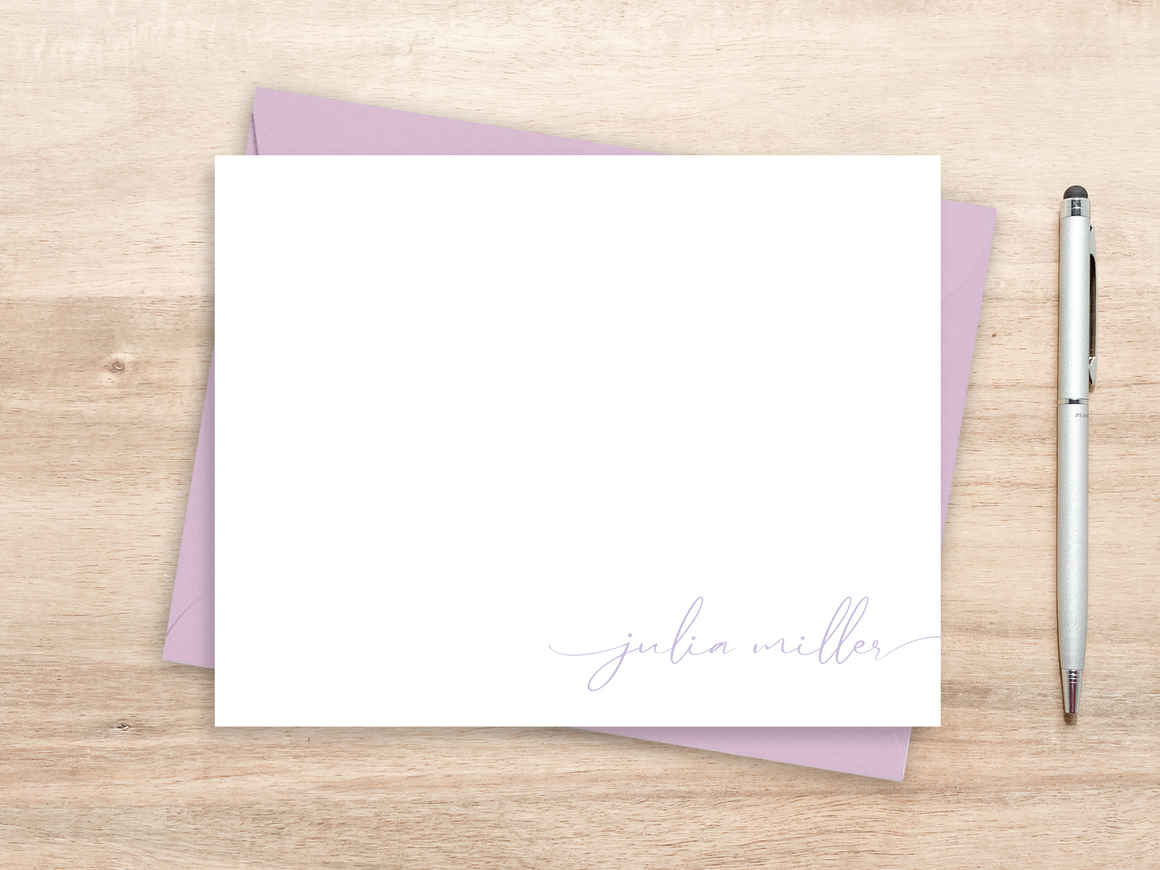 Personalized Notecard Set - Script Name Signature