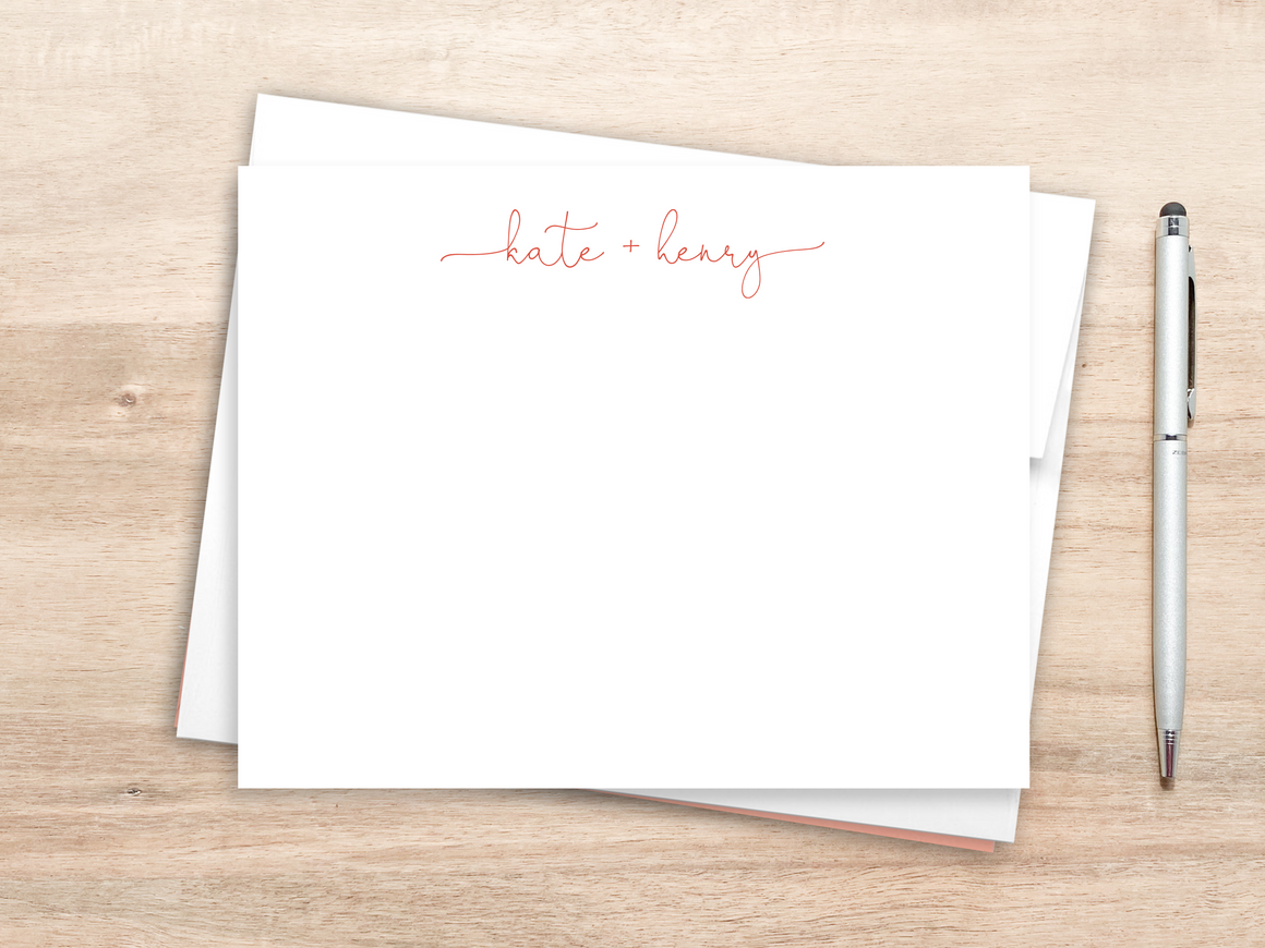 Personalized Notecard Set - Couple Script