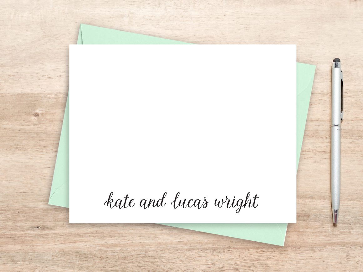 Personalized Notecard Set - Bottom Brush Script Names