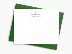 Personalized Notecard Set - Script Initials with Name