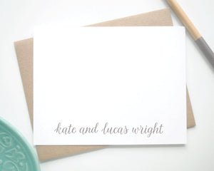 Personalized Notecard Set - Bottom Brush Script Names