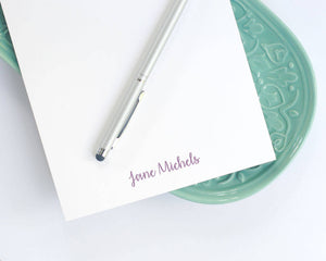 Personalized Large Notepad - Simple Script Name at Bottom