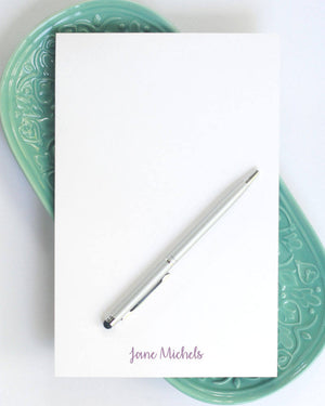 Personalized Large Notepad - Simple Script Name at Bottom