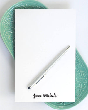 Personalized Large Notepad - Simple Script Name at Bottom