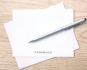 Personalized Notecard Set - All-Caps Bottom Name