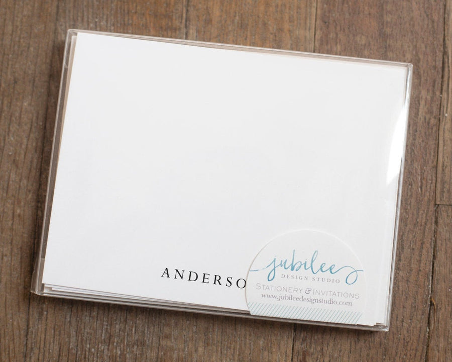 Personalized Notecard Set - All-Caps Bottom Name