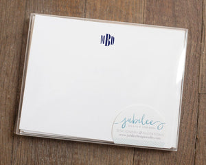 Personalized Notecard Set - Narrow, Modern Monogram