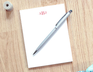 Personalized Notepad - Bold, Traditional Monogram Design