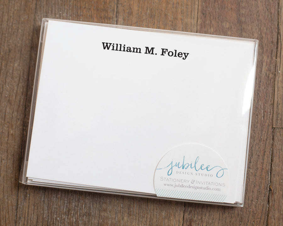 Personalized Notecard Set - Bold Name